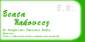 beata makovecz business card